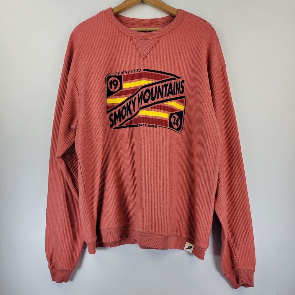 Unwind By League Smoky Mountains TennesseeRibbed Sweatshirt Size Large
